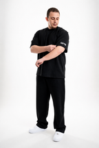 Qayyim Textured Relaxed Pants –Black