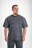 Qayyim Textured Oversized T-Shirt -Dark Gery