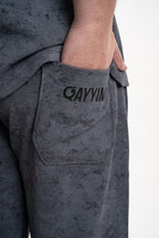 Qayyim Textured Relaxed Pants – Dark Grey