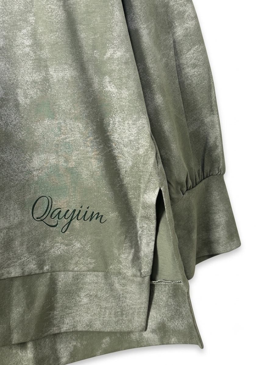 Qayyim Textured Women Shirt -Olive