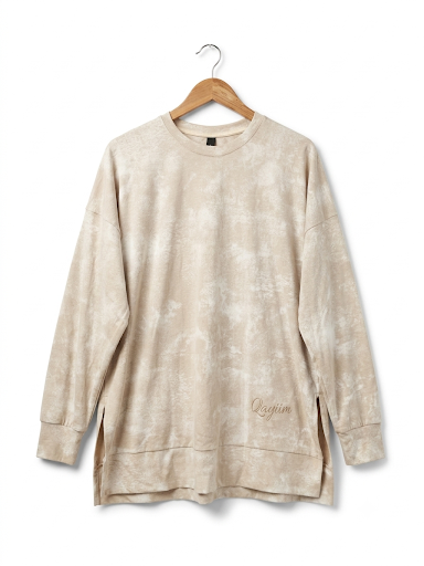 Qayyim Textured Women Shirt -Beige