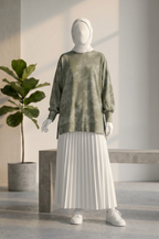 Qayyim Textured Women Shirt -Olive