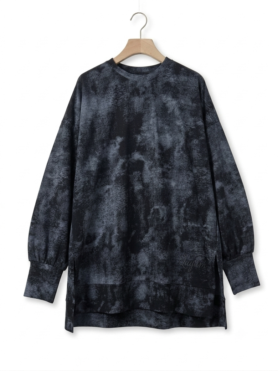 Qayyim Textured Women Shirt -Black